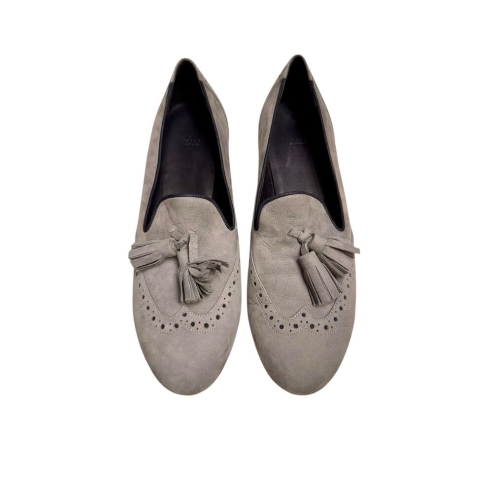 Valas Los Angeles Archival Gray Nubuck Brogue Tassel Loafers Made in Italy Flats